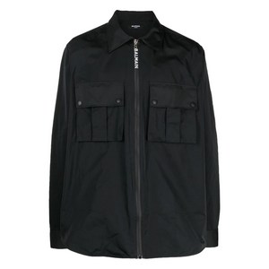 발망 지퍼 프런트 유틸리티 셔츠, 블랙계열, Collar (cm) 41(KR 110)