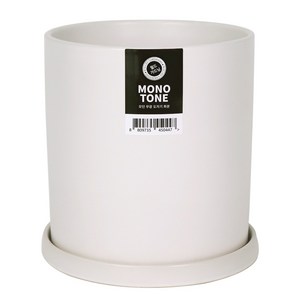 월드가드닝 모노톤 모던무광 원형화분 (특대), 모던화이트, 1개