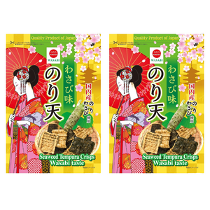 Maruka Food Expenses Rich Series 김 튀김 스낵 와사비 맛, 125g, 2개