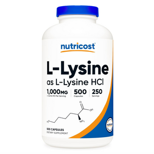 뉴트리코스트 L-리신 1000mg 캡슐 글루텐 프리, 500정, 1개