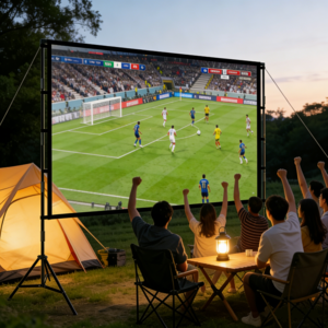 NOTOO 빔프로젝터 스크린 삼각대 세트 고밀도 폴리에스터 백색 주름방지 가정용/실외용 접이식 이동형 + 듀얼 삼각대+휴대용 가방 포함