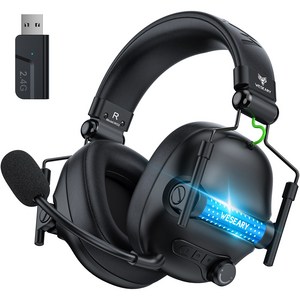 위세리 무선 게이밍 헤드셋 초경량 가상 7.1 채널 2.4G 저지연 3D 사운드 RGB 노이즈 캔슬링 마이크 WG2