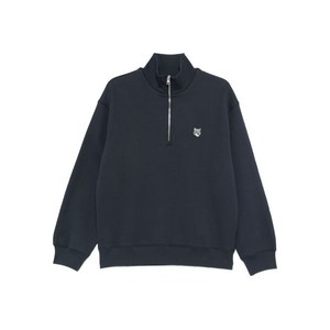 메종키츠네 하프 지퍼 폭스 헤드 스웨트셔츠, 블루계열, Standard L(KR 105)