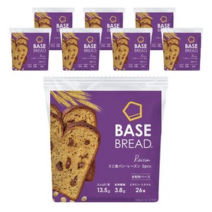 베이스푸드 베이스 브레드 미니 식빵 & 건포도 2개입 402g, 8개