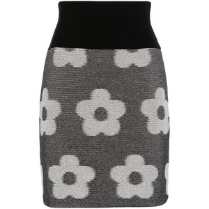 겐조 자카드 플라워 모티프 스커트, 블랙계열+베이지계열, Standard M