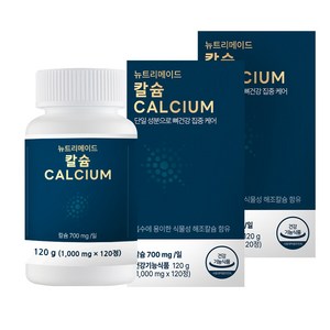 뉴트리메이드 칼슘 단일 칼슘만 있는 영양제1000mg, 120정, 2개