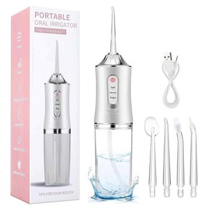 DS 펄스형 구강세정기 휴대용 IPX7급 방수 강도조절 4가지팁 대용량 구강세정기