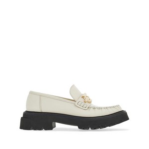 페라가모 간치니 장식 가죽 로퍼, US width 9.5C, 베이지계열