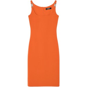 베르사체 스쿱 넥 미디 드레스, 오렌지계열, Italy 42(KR 66)
