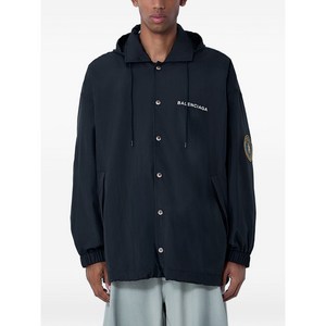 발렌시아가 로고 자수 후드 재킷, 블랙계열, Numeric 3(KR 110)