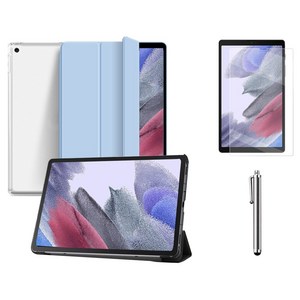 갤럭시탭A7 라이트 Lite 8.7 호환 슬림 북커버 케이스 스탠드+액정필름+터치펜 SM-T220N T225N 케이스나라
