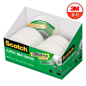 스카치 매직 테이프 디스펜서 + 리필 18mm x 25m 4p 오피스 팩 MT-5, 반투명, 5세트