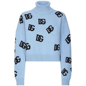 돌체앤가바나 DNA 로고 자수 스웨터, 블루계열+블랙계열, Italy 38(KR 33)
