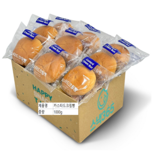 카스타드크림빵 개별포장 대용량간식, 1kg, 1개