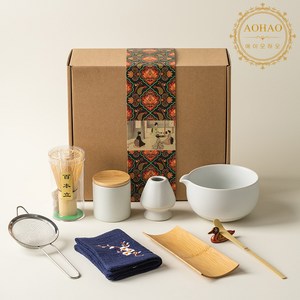 AOHAO 말차 도구 9PCS 세트 MATCH WHISK, 화이트9PCS, 1세트