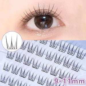 Winkii 노글루 속눈썹 자연스러운 포인트 아이래쉬 포근썸 9-11mm 풀 필요없음 80모 대용량, 블랙라인, 1개