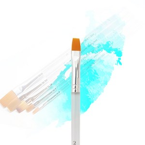 신진사 투명 손잡이 세필 납작붓 평붓 2호