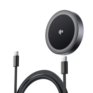 THREEKEY 맥세이프 무선 충전기 15W 초고속 충전기 호환 Qi2 마그네틱 무선충전기 휴대용 차량용충전기 슬림 디자인