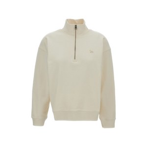 메종키츠네 골지 트리밍 하프 지퍼 스웨트셔츠, 베이지계열, XS(KR 44)