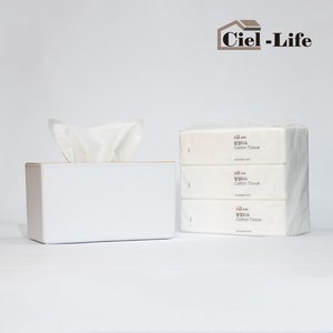 CIEL LIFE 먼지없는 천연펄프 팝업티슈 코편한 티슈 휴지 미용티슈, 6통, 180매