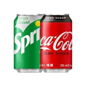 코카콜라 제로콜라/스프라이트 제로 355ml x 각12캔(총24캔) 0칼로리 제로칼로리 안전박스포장, 1세트