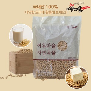 여우마을 자연곡물 국산 백태 메주콩 노란콩 대두콩, 2개, 1kg