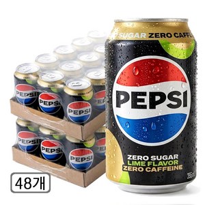 펩시 제로 슈거 라임향 제로 카페인, 355ml, 48개