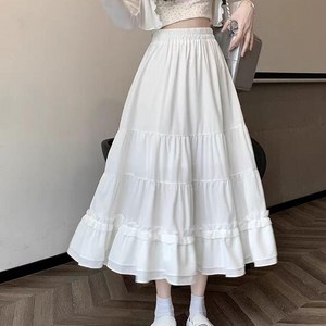 투니스 여성 하이웨이스트 A 라인 슬림 롱스커트