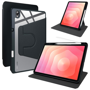 디상커 갤럭시 탭 720도 회전 단색 투명 펜슬수납 태블릿 케이스 S11 울트라/S11/S10 FE+/S9 FE+/S9 FE/A11+/A9+ 14.6/13.1/12.4/11인치
