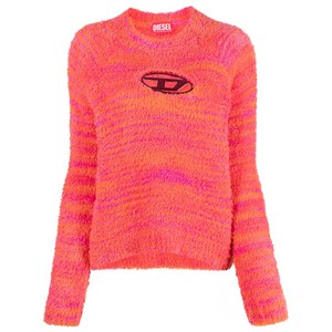 디젤 로고 장식 스웨터, 핑크계열+오렌지계열, Standard XS(KR 44)