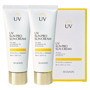 이자녹스 유브이 선프로 선크림 365 데일리 SPF50+ PA+++ 선블록/선크림/선로션, 70ml, 2개