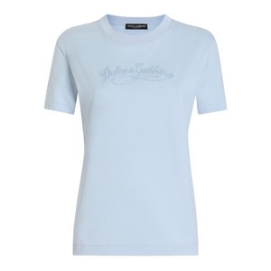 돌체앤가바나 로고 자수 티셔츠, 블루계열, Italy 40(KR 44)