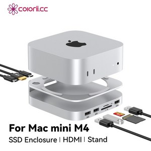 Coloii.CC USB C 허브 M.2 인클로저 C타입 도킹 스테이션 NVME SSD 케이스 HDMI 4K 60Hz M4 Mac Mini Po용, 1개, [01] MC60H