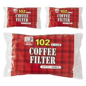 칼리타 커피 필터 화이트 2-4인용 NK102, 100개, 3개