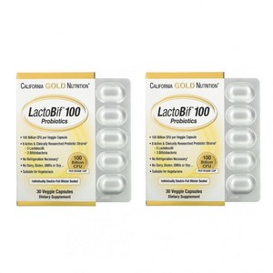 캘리포니아골드뉴트리션 2개X CGN 락토비프 프로바이오틱스 1, 2개, 30개
