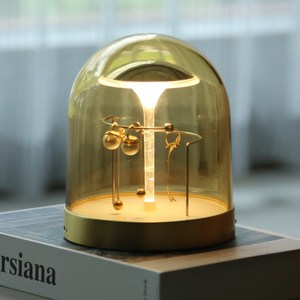 메리토 쥬얼 무드등 무선 충전식 감성 LED 인테리어 조명 수면등 취침등 수유등 램프, Luxury Brass