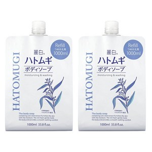 쿠마노 레이하쿠 하또무기 바디 솝 리필용, 1L, 2개