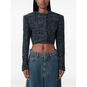 디젤 G 크롭 G 트위드 크롭 재킷, 블랙계열, Italy 40(KR 55)