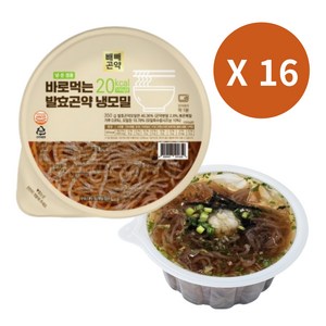 [국물까지 다 먹어도 70kcal] 바로먹는 발효곤약 냉모밀, 16개, 350g