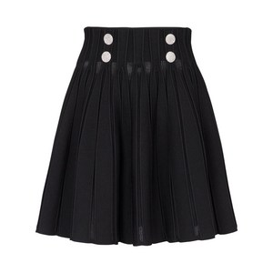 발망 골지 니트 플리츠 스케이터 스커트, 블랙계열, France 36(KR 55)