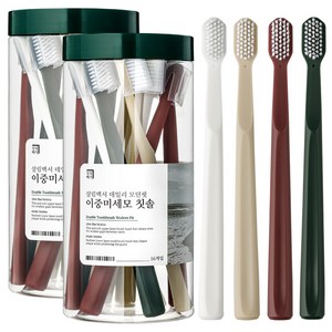 살림백서 데일리 이중 미세모 모던핏 칫솔, 16개입, 2세트