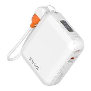 인키 고속충전 22.5W 미니 일체형 대용량 보조배터리 10000mAh C타입 8핀 케이블