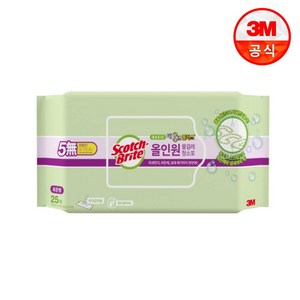 스카치브라이트 3M 올인원 베이직 더블액션 물걸레 청소포 플러스 표준형 25매, 1개