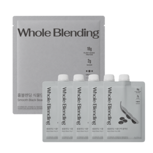 홀블렌딩 식물단백 파우치 블랙빈 단백질 쉐이크 (완두콩 무첨가제 단백질), 40g, 5개