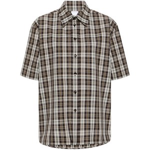 보테가 베네타 체크 코튼 셔츠