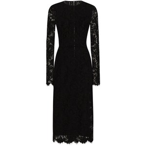 돌체앤가바나 플로럴 레이스 미디 드레스, 블랙계열, Italy 42(KR 55)