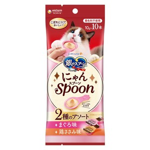 유니참긴노스푼 고양이 냥스푼 습식 간식 10개입, 혼합맛(참치/닭가슴..., 100g, 1개