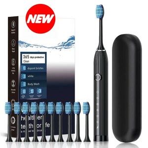 [캬오유] 음파 전동 칫솔 헤드 8개+케이스 세트 충전 리필