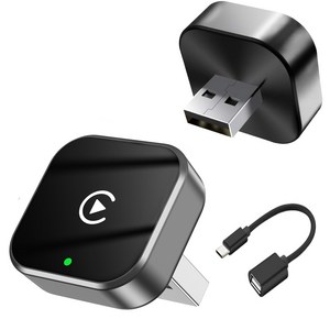 프리라이프 무선 스마트 초소형 카플레이 안드로이드 오토 동글 2in1, C10, B 그레이