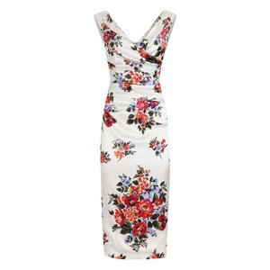 돌체앤가바나 플로럴 V넥 드레스, 화이트계열, Italy 40(KR 44)